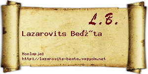 Lazarovits Beáta névjegykártya